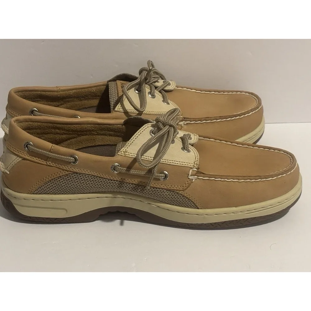 Speery Top Sider Men's Billfish 3 Eye Boat Deck Shoe Tan Brown Size 11.5 Leather